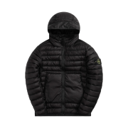 Stone Island 40324 Bio-Based Ripstop Nylon Hooded Down Jacket Black - 22SS