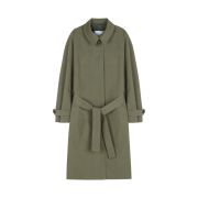 Haveless Women Cotton Canvas Trench Coat Khaki
