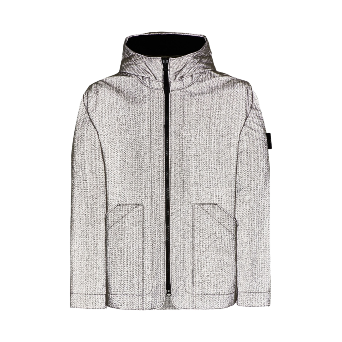 스톤 아일랜드 43199 니들 펀치 리플렉티브 후드 자켓 라이트 그레이 - 22FW | Stone Island | KREAM