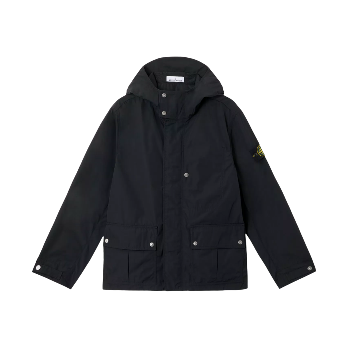 K1S1541000-06S0026-V0029 Stone Island 4100006 Micro Twill Soft Hooded Jacket with Anti-Drop and Zipper Black - 25SS