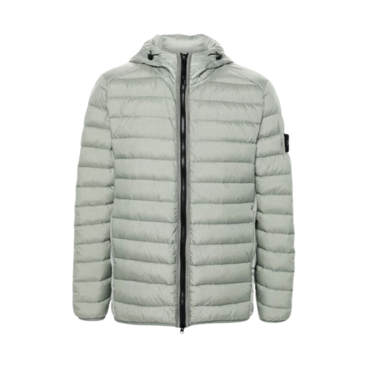 Stone Island 40324 Loom Woven Chambers Recycled Nylon Down-TC Light Hooded Down Jacket Grey - 24FW