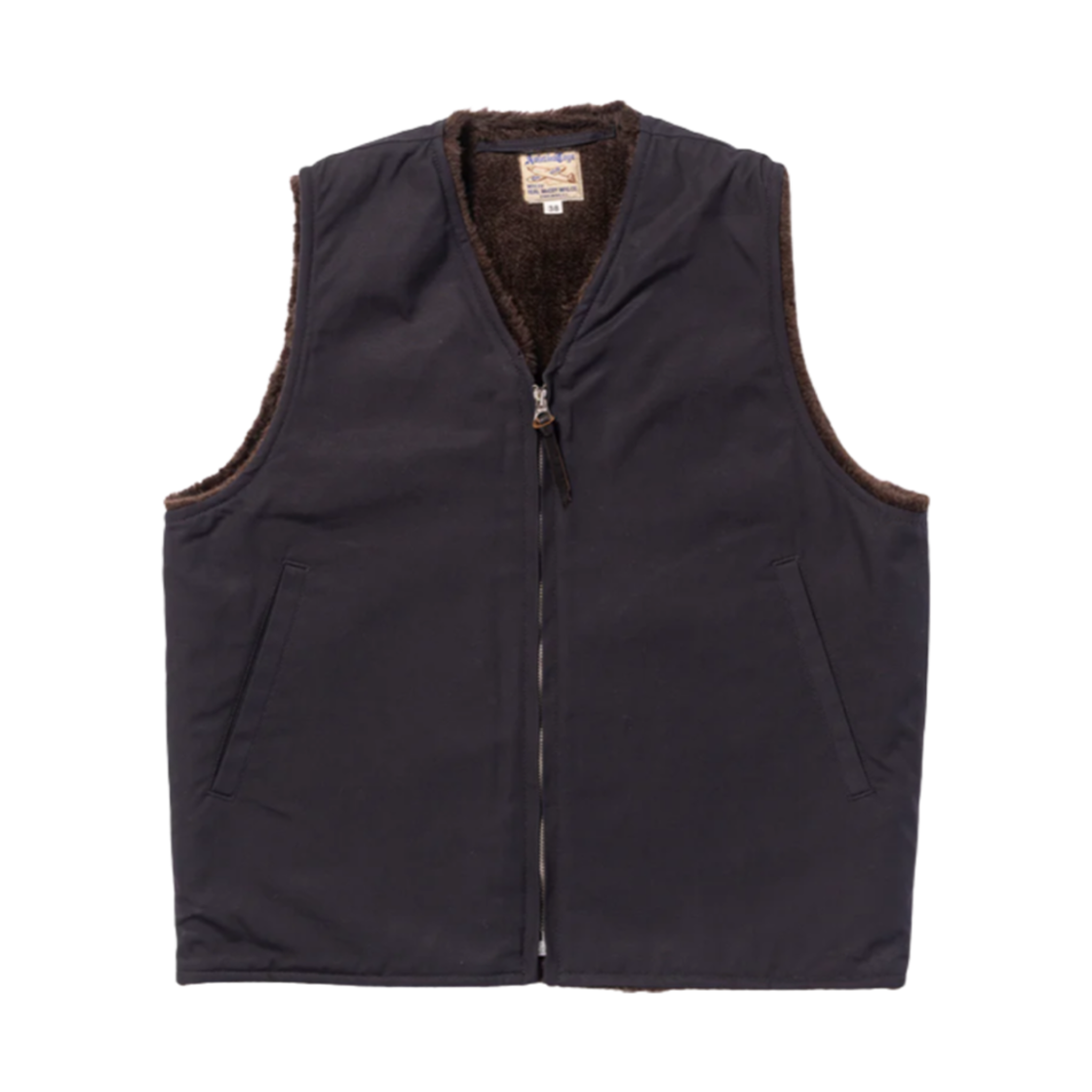 MJ23107 The Real McCoy's USN Alpaca Vest Navy