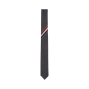 Thom Browne Engineered Stripe Necktie in Wool Dark Grey