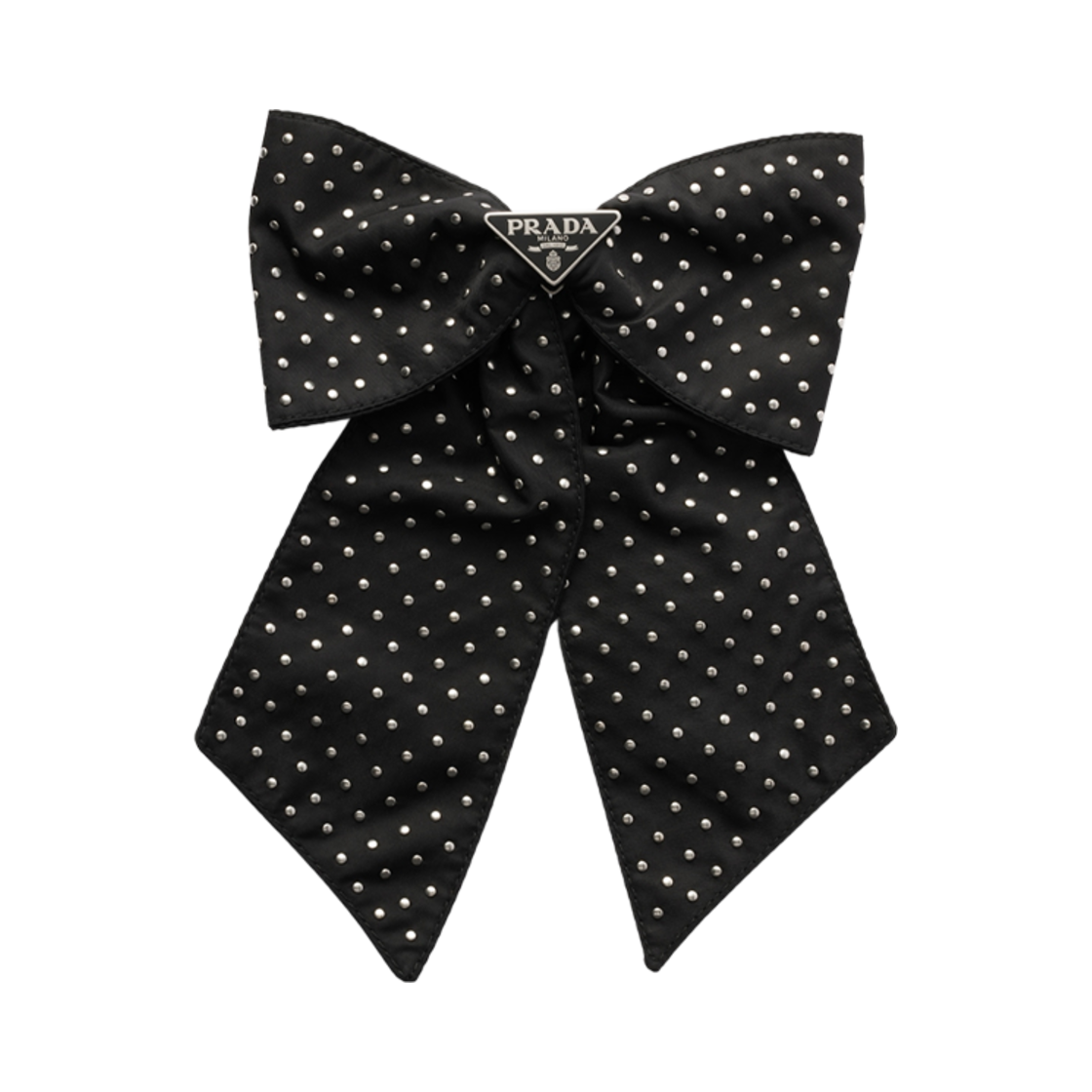 (W) 프라다 스터디드 리나일론 헤어 클립 블랙