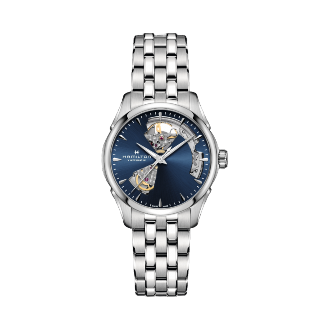 H32215141 (W) Hamilton Jazzmaster Open Heart Lady Auto 36mm Stainless Steel Blue