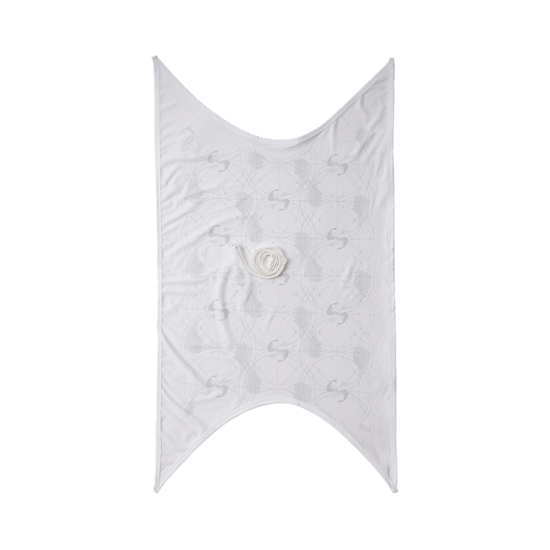 오호스 디테처블 그래픽 스트랩 스카프 화이트(OJOS Detachable Graphic Strap Scarf White)