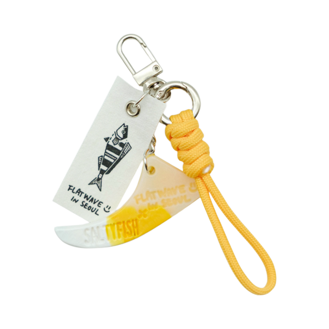 플랫웨이브 x 쏠티피쉬 서프핀 업싸이클링 키링 옐로우(Flatwave x Saltyfish Surf Fin Upcycling Keyring Yellow)