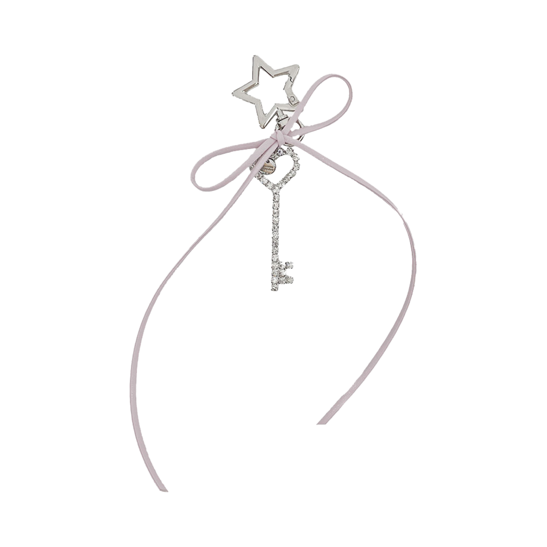 L244MSG020_BP lovememonster For Love Star Ribbon Key Ring Baby Pink