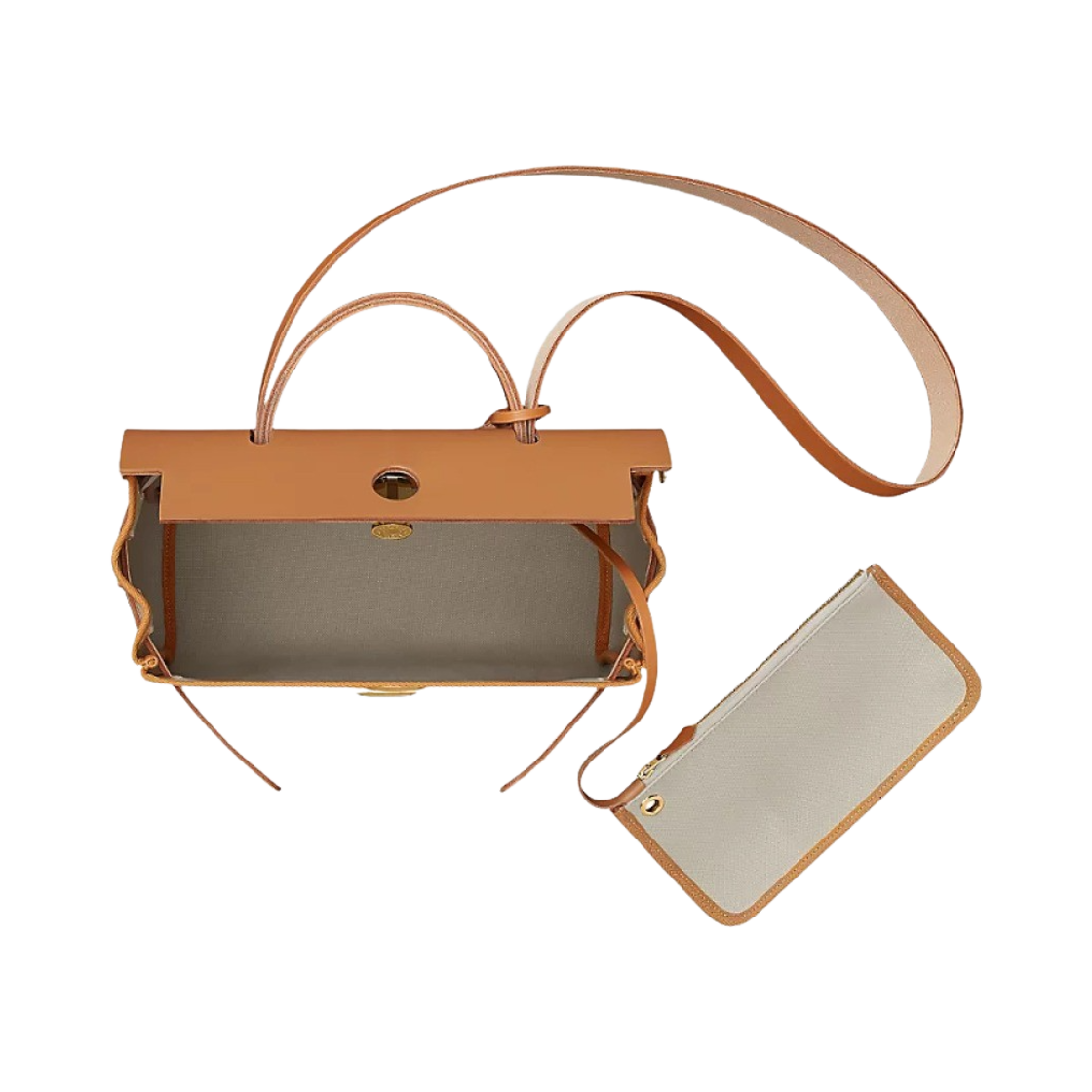 H078971CCAG Hermes Herbag Zip 31 Bag Retourne & Gold Beton Naturel Sable - #2