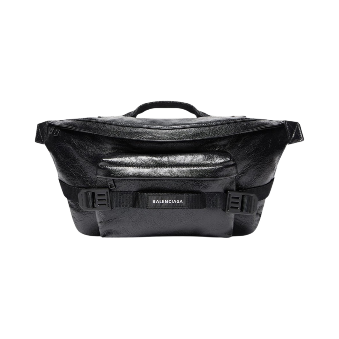 6440351VGI71000 Balenciaga Arena Lambskin Army Large Beltbag Black