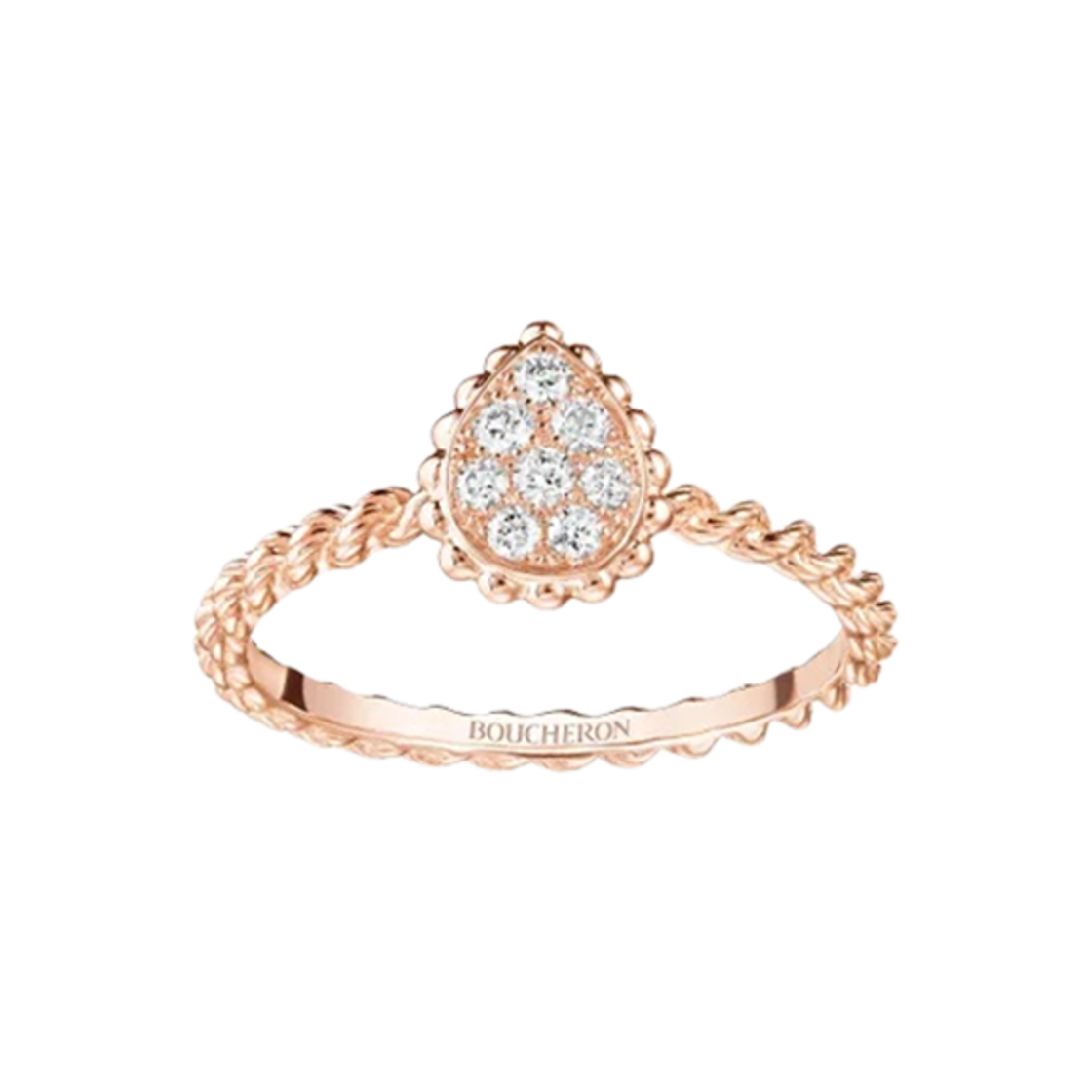 JRG02674 Boucheron Serpent Boheme Ring XS Motif 18K Pink Gold Diamond