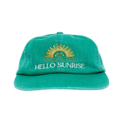 Hello Sunrise Washed Two Tone Logo 6Panel Cap Green