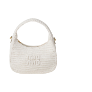 Miu Miu Wander Crochet Hobo bag White
