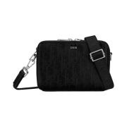 Dior Messenger Pouch Dior Oblique Galaxy Calfskin Black
