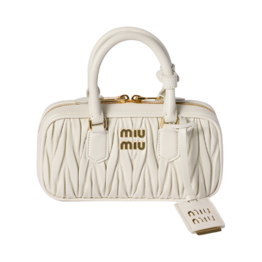 5BP088-AN88-F0009 Miu Miu Arcadie Matelasse Nappa Leather Mini-Bag White