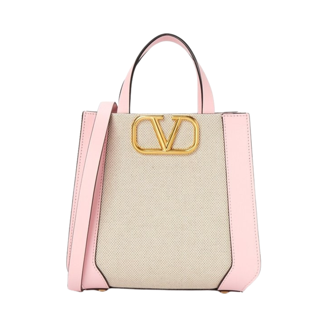 B0L73YJHMXZ Valentino Vlogo Signature Tote Bag Pink Beige