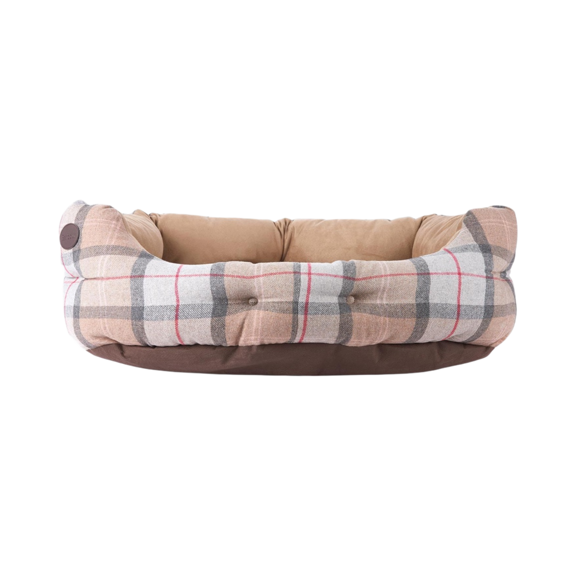 DAC0058BE91 Barbour 35 Inch Luxury Dog Bed Taupe Pink Tartan