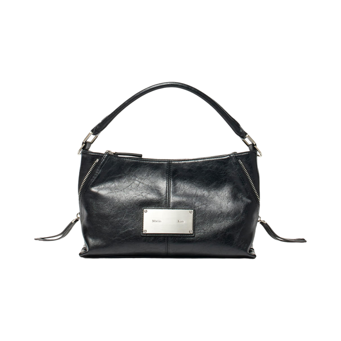 마뗑킴 사이드 지퍼 투 웨이 미니 크로스백 블랙(Matin Kim Side Zipper Two Way Mini Cross Bag Black)