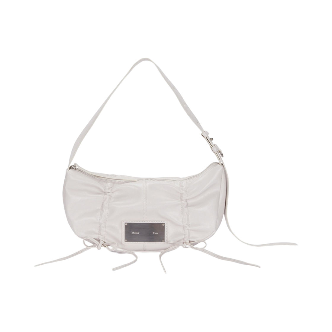 마뗑킴 하프 셔링 리본 라운드백 아이보리(Matin Kim Half Shirring Ribbon Round Bag Ivory)