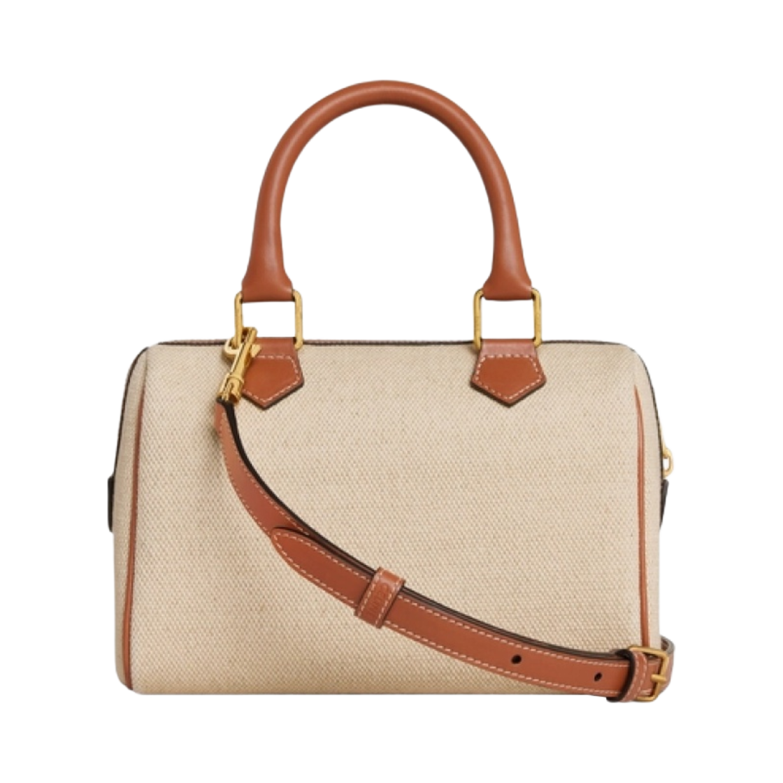 셀린느 텍스타일 & 카프스킨 퀴르 트리옹프 스몰 보스턴백 내츄럴 탄(Celine Small Boston Cuir Triomphe in Textile and Calfskin Natural Tan) - 3