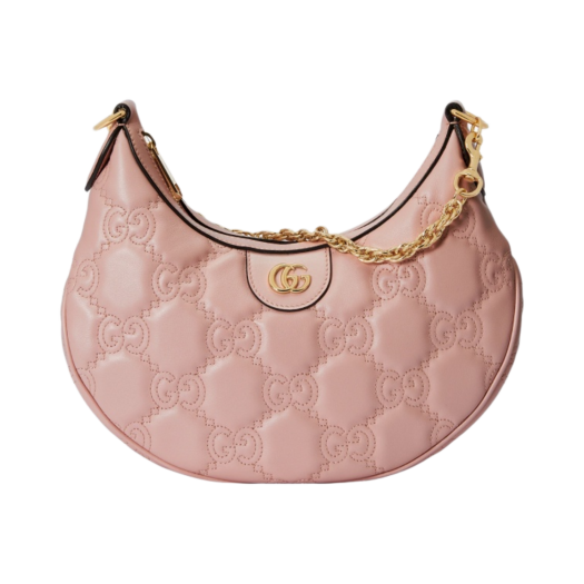 Gucci GG Matelasse Small Shoulder Bag Pink Leather