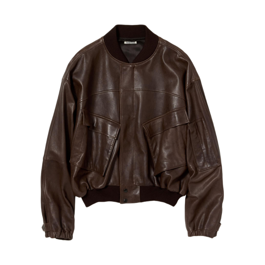 오라리 램 레더 플라이트 블루종 브라운 - 25SS(Auralee Lamb Leather Flight Blouson Brown - 25SS) - 1