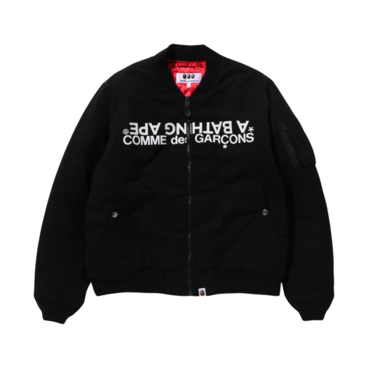 001HJJ721901C BAPE x Comme des Garcons Osaka Bomber Jacket Black
