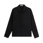Stone Island 10210 Supima Cotton Twill Stretch-TC Overshirt Black - 24FW