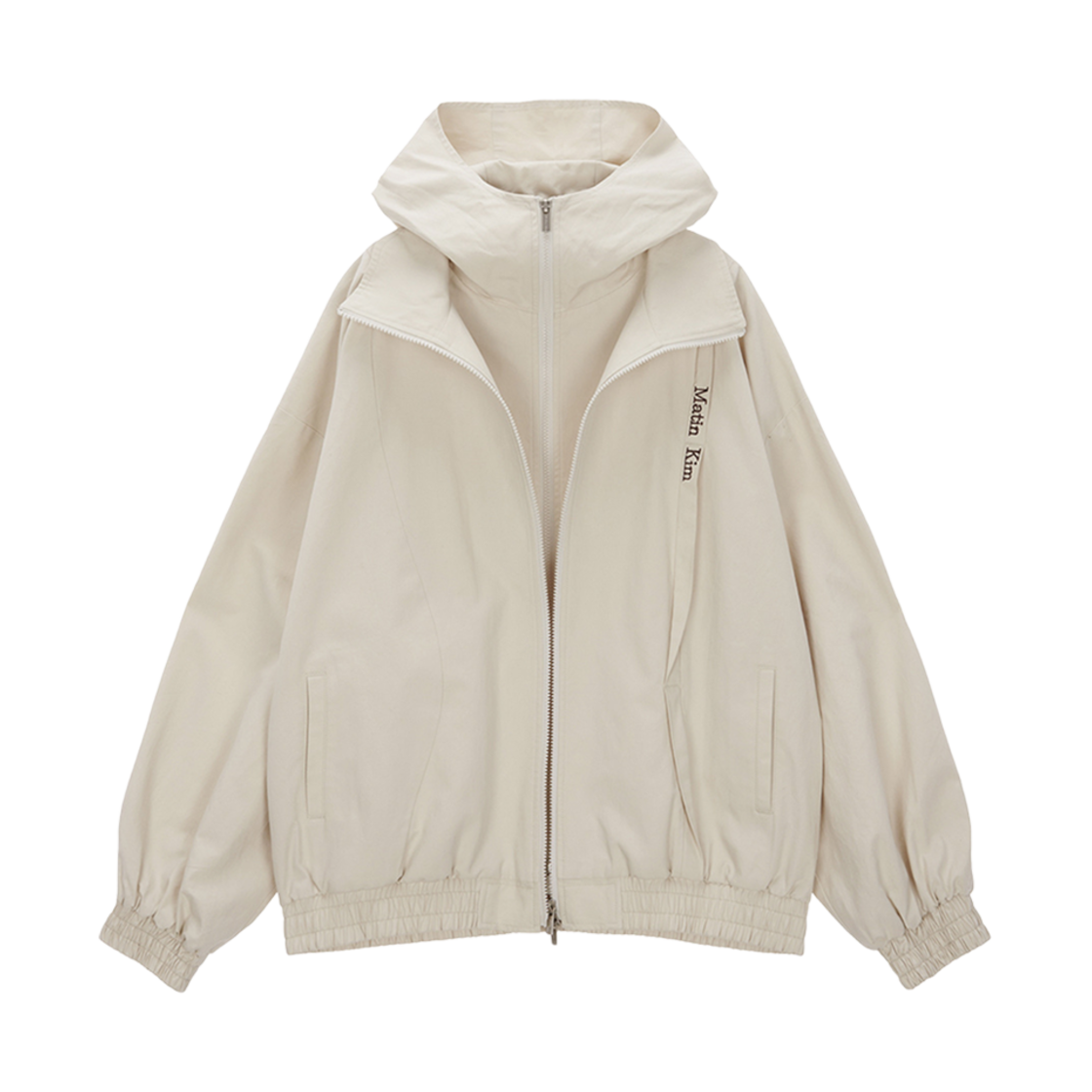 W) 마뗑킴 레이어드 후디 벌룬 점퍼 블랙 | Matin Kim | KREAM