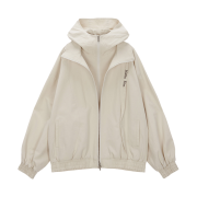 (W) Matin Kim Layered Hoody Balloon Jumper Ivory