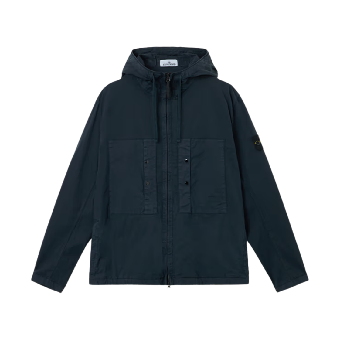 K1S1541000-91S0010-V0020 Stone Island 4100091 Supima Cotton Twill Stretch-TC Chest Pockets Anti Drop Hooded Jacket Navy Blue - 25SS
