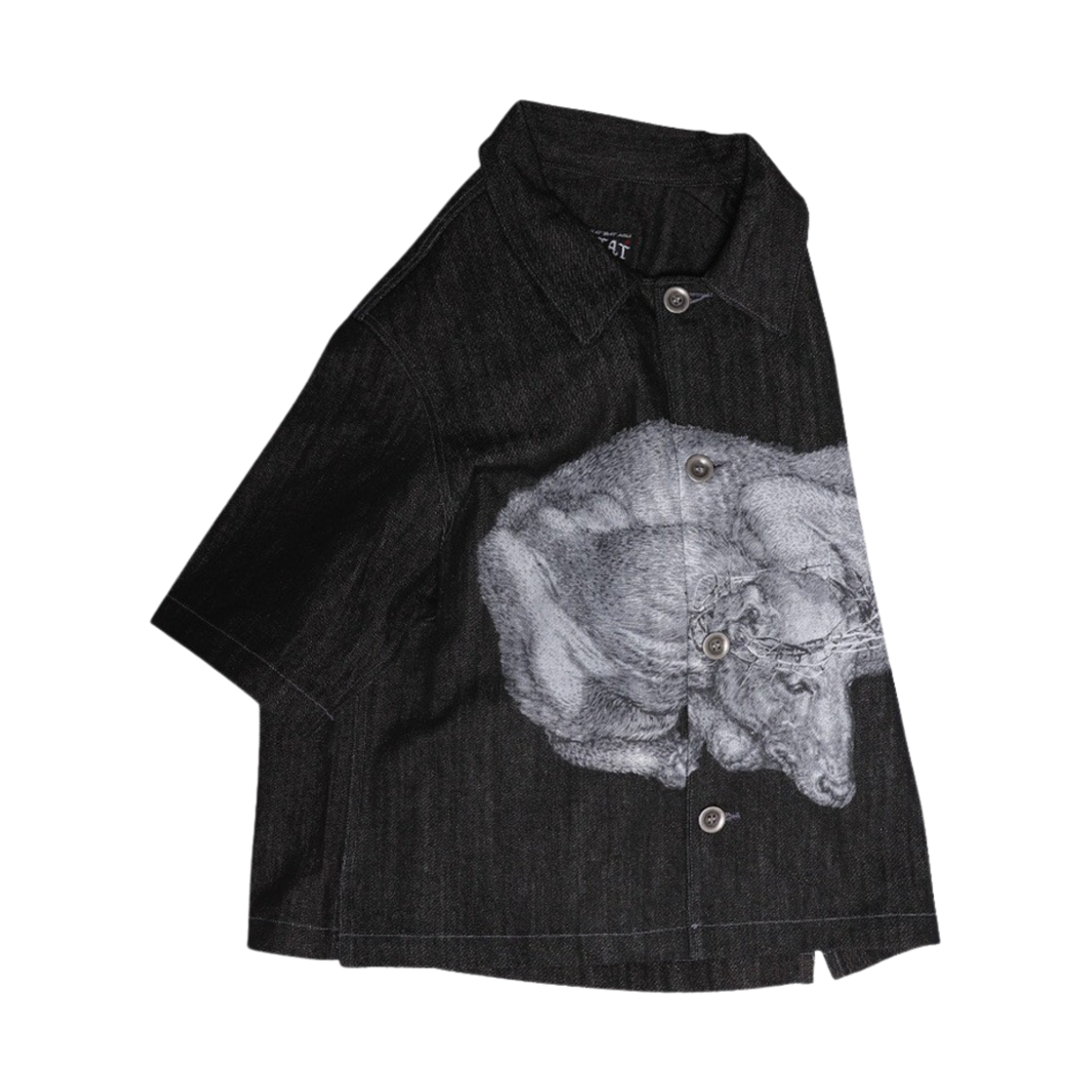 24SS-GSJMDD Traktat Melancholia's Dog Denim Half Shirts Jacket Black