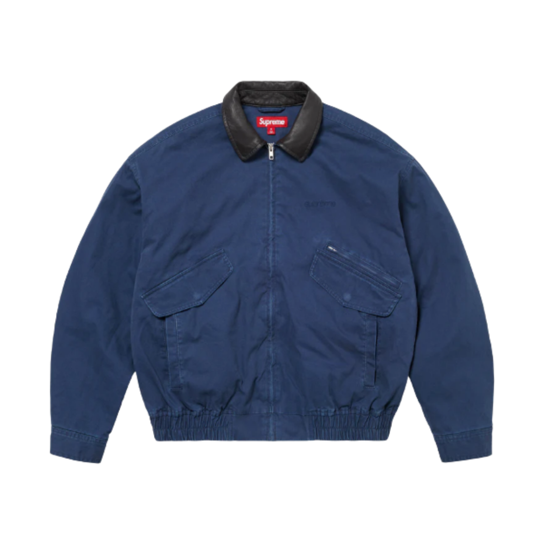 슈프림 레더 칼라 유틸리티 자켓 네이비 - 24FW(Supreme Leather Collar Utility Jacket Navy - 24FW)