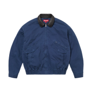 Supreme Leather Collar Utility Jacket Navy - 24FW
