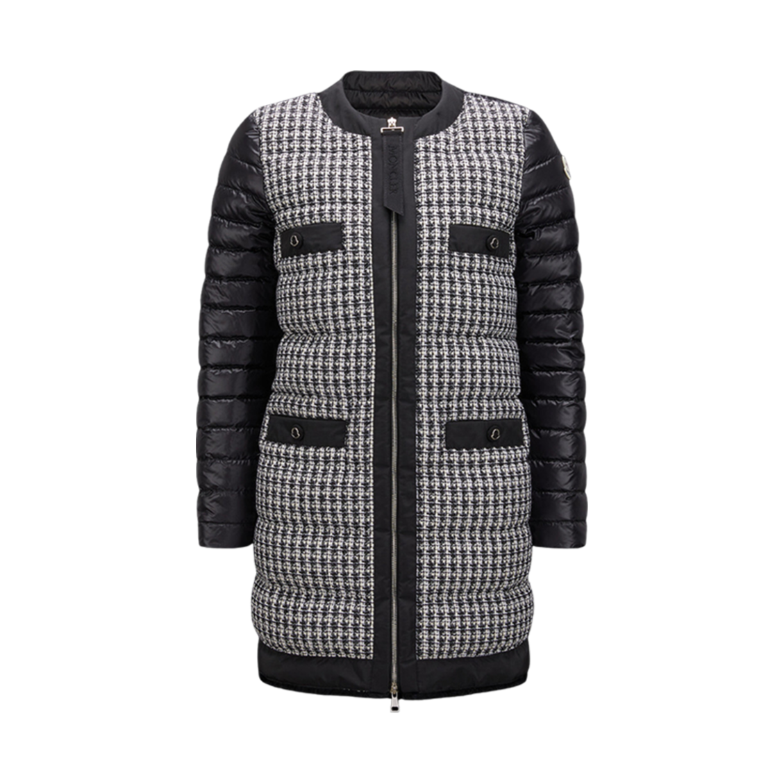 (W) 몽클레르 메익스 롱 다운 자켓 블랙 화이트 - 23SS((W) Moncler Maix Long Down Jacket Black White - 23SS) - 1