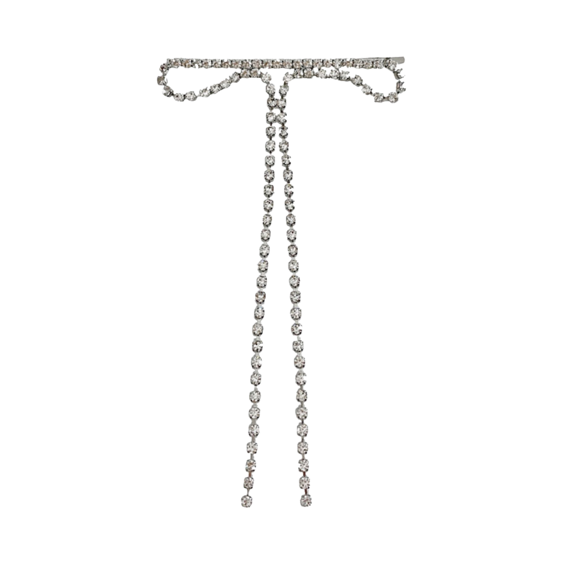 L244MHA010 lovememonster Cubic Long Ribbon Hair Pin White