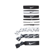 Nike Mixed Width Ponytail Holders Black White (9 Pack)
