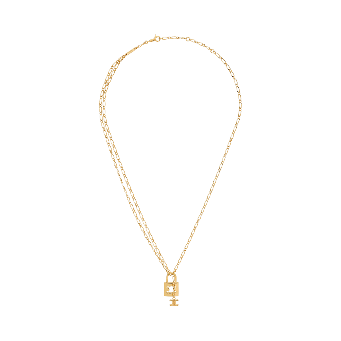 461HH6BRA-35OR Celine Triomphe Lock Necklace in Brass with Gold Finish Gold