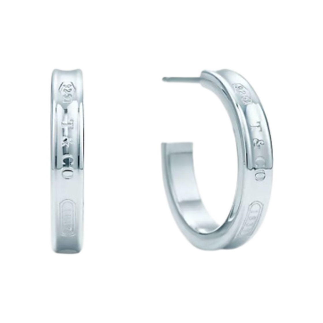 티파니 앤 코 1837 후프 이어링 스몰 스털링 실버(Tiffany & Co. 1837 Hoop Earrings Small Sterling Silver)