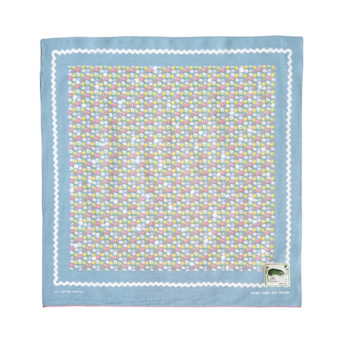 EK-1367 Kapital Fastcolor Selvedge Bandana Skull and Flower Saxophone