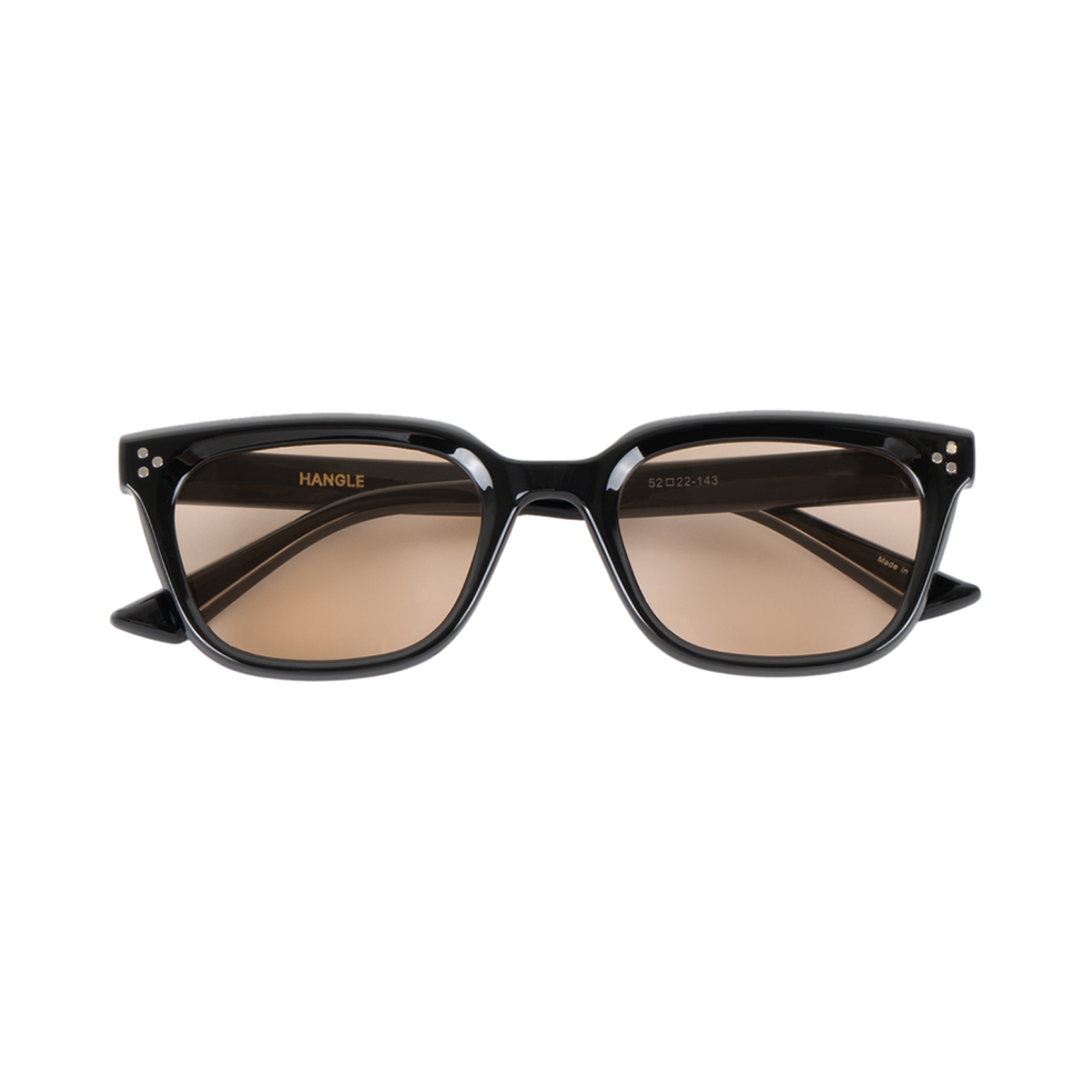 한글 스퀘어 에센셜 선글라스 블랙 브라운 하이프 한글