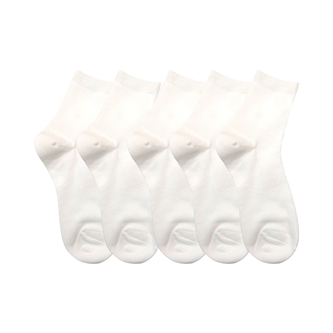 A-PK-IV_N-M (W) Aone Premium Knit Mini Socks 5-Pack Ivory