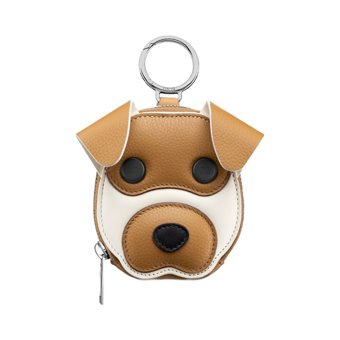 디올 미니 바비 지퍼 파우치 그레인드 카프스킨  스무스 카프스킨 브라운 블랙 화이트(Dior Mini Bobby Zipped Pouch Grained Calfskin with Smooth Calfskin Brown Black White) - 1