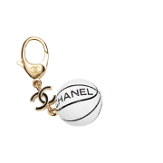 Chanel Keyring Metal Resin & Gold Black White