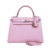 Hermes Kelly 28 Bag Sellier Epsom & Palladium Mauve Sylvestre