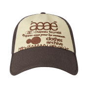AEAE Web Logo 5 Pannel Ball Cap Brown & Ivory