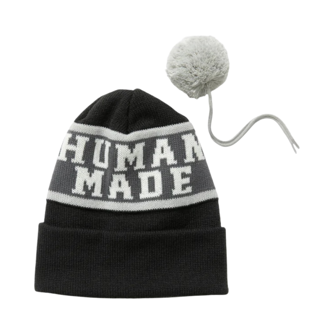 human made ボンボン ニット帽 ビーニー 2way ロゴ y2k - メルカリ