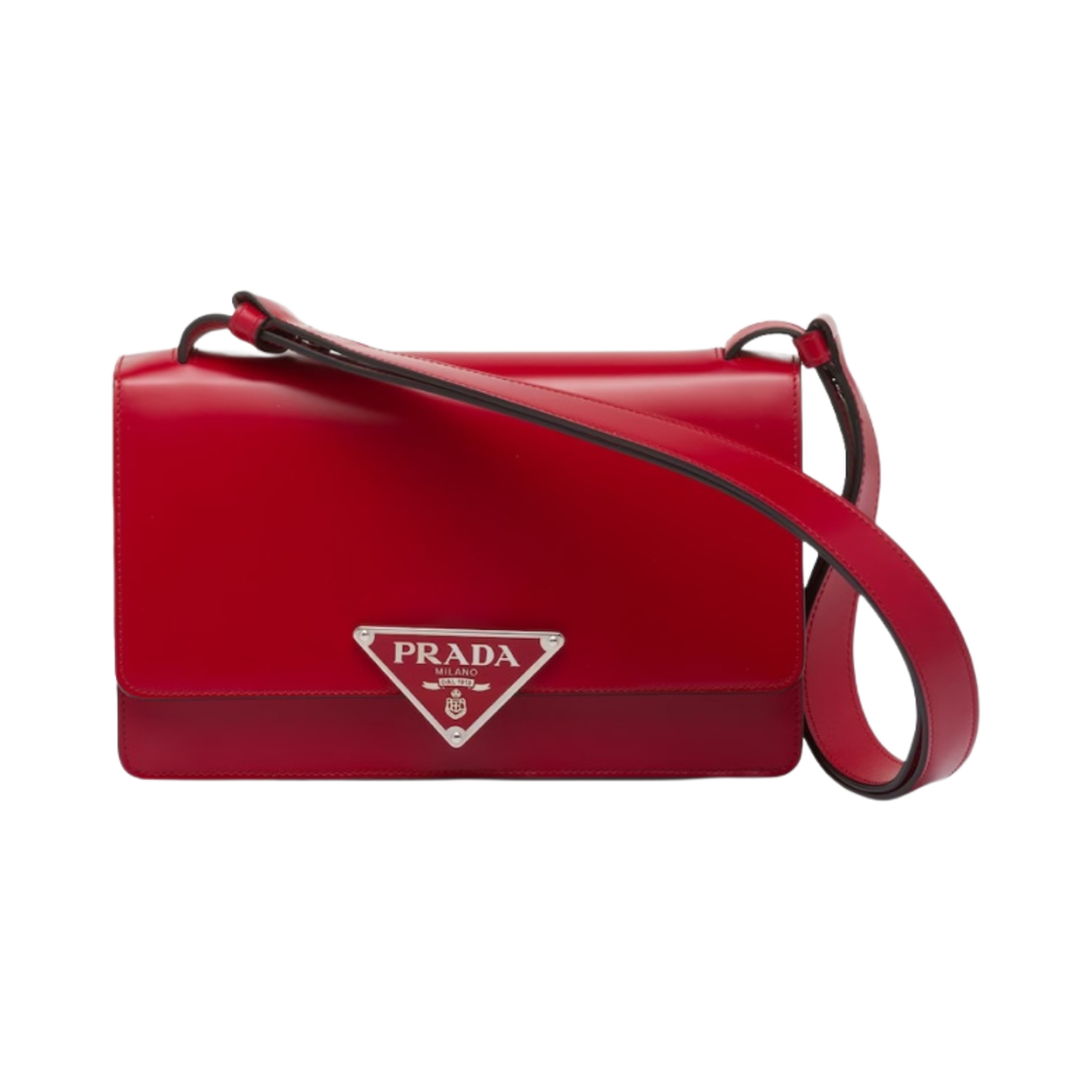 프라다 엠블럼 브러쉬드 레더 백 스칼렛(Prada Embleme Brushed Leather Bag Scarlet) - 1