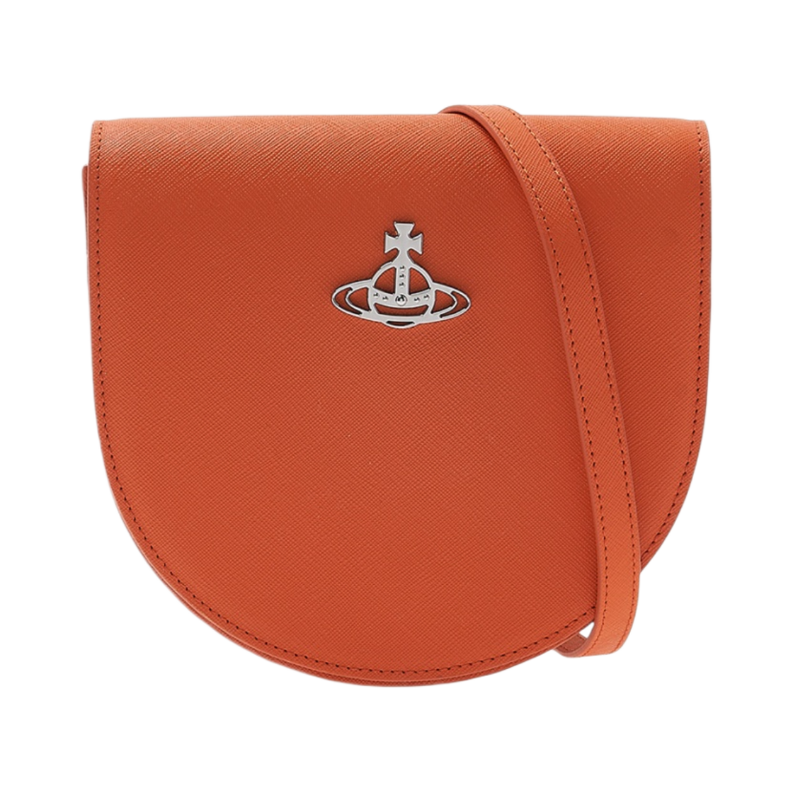 43030097-L001N-F401 Vivienne Westwood Saffiano Saddle Crossbody Bag Orange