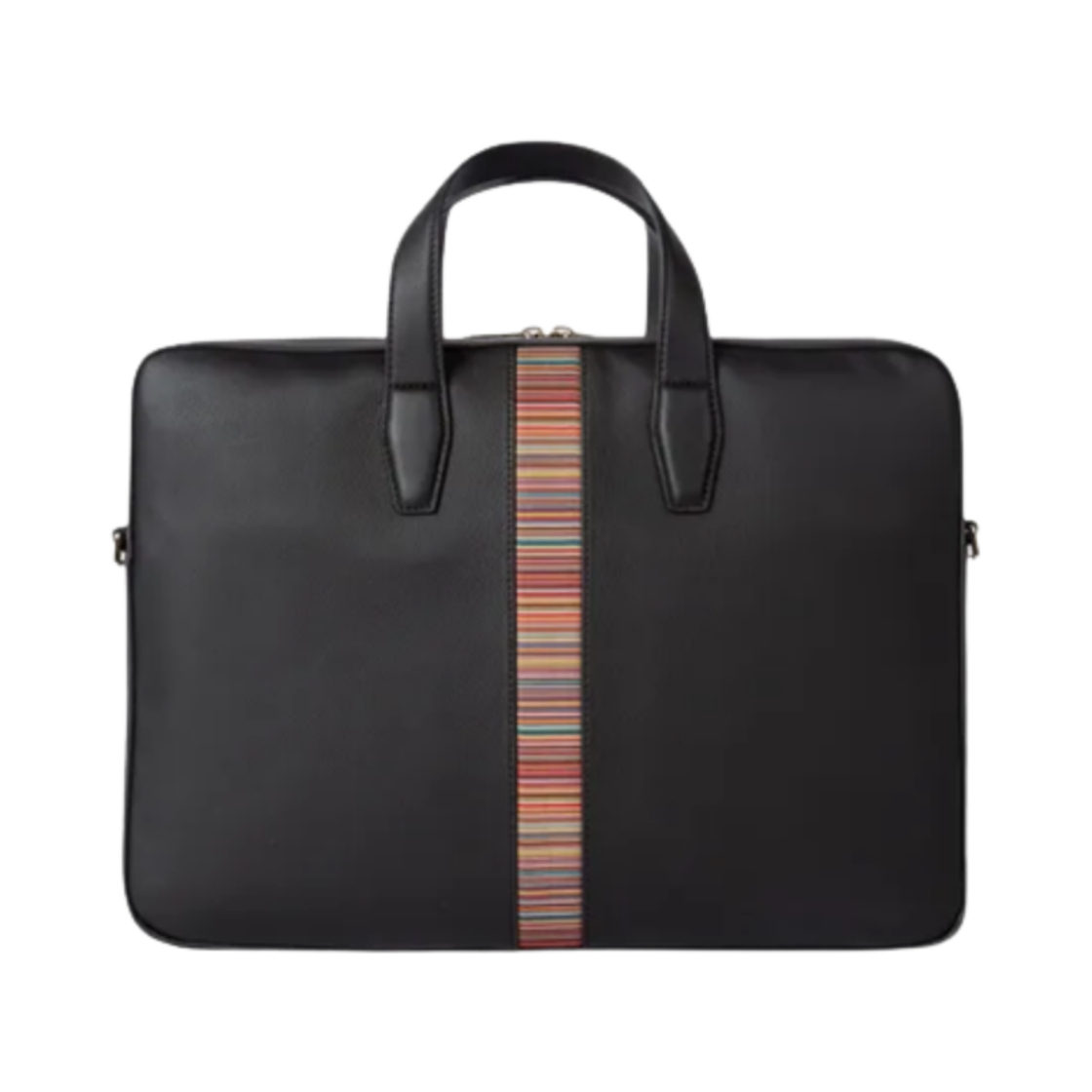 M1A-6603-BMULTI-79 Paul Smith Leather Signature Stripe Business Folio Tote Bag Black